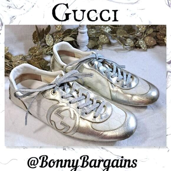 Gucci GG Leather Sneakers Authentic EXCELLENT CONDITION - Picture 1 of 15